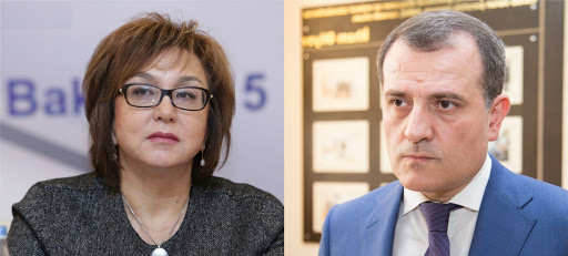 Ceyhun Bayramov və Məleykə Abbaszadə birgə brifinq keçirir - CANLI
