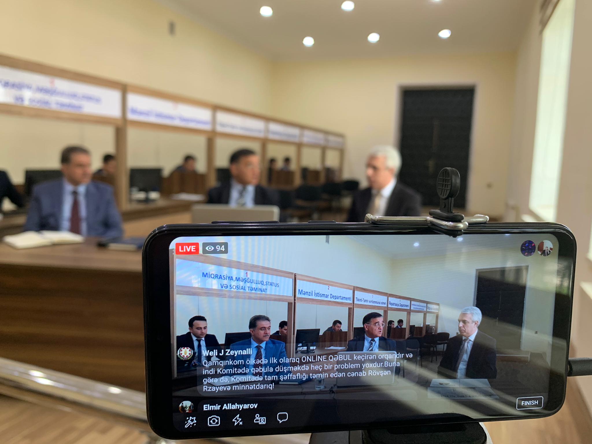 Dövlət Komitəsinin “Virtual qəbul otağı”nda növbəti canlı yayım olub - FOTO