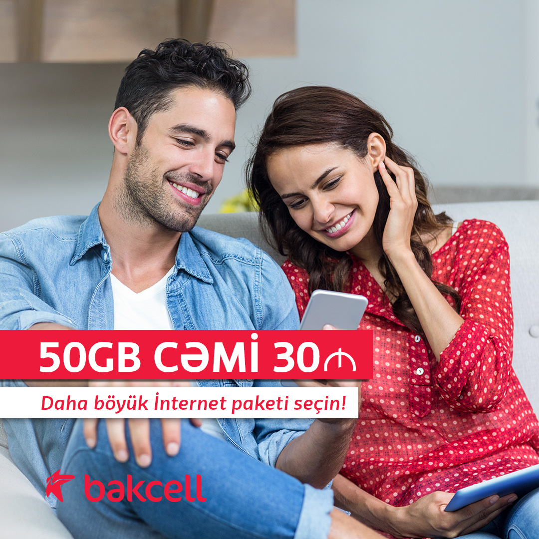 “Bakcell”dən 50 GB trafiki cəmi 30 manata 