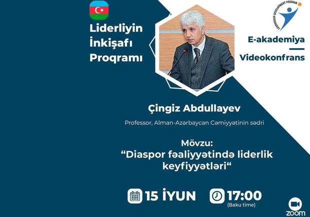 Diaspor fəaliyyətində liderlik keyfiyyətləri mövzusunda vebinar keçiriləcək