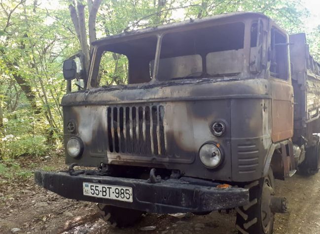 İsmayıllıda yük maşını belə yandı - VİDEO