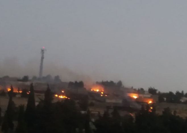 Xırdalan qəbiristanlığında yanğın