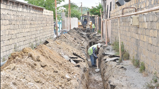 Bakıətrafı qəsəbələrin içməli su problemi həll edilir - FOTOLAR