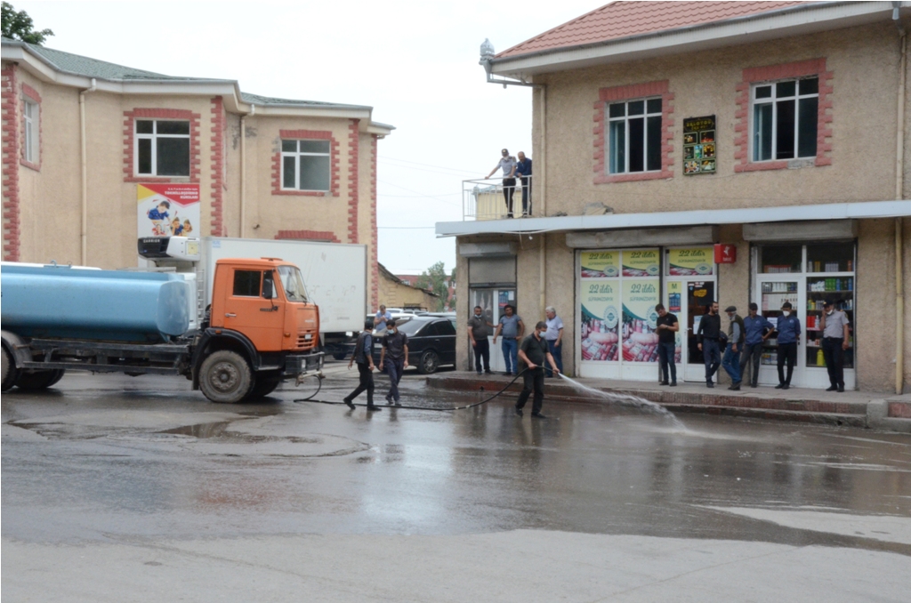 Daşkəsəndə dezinfeksiya işləri aparılır - FOTO