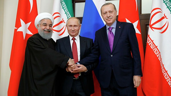 Putin, Ərdoğan və Ruhani danışıqlara başladı