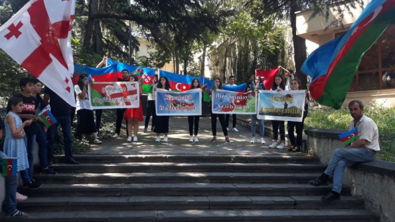 Tbilisidə də Azərbaycan Ordusuna dəstək aksiyası keçirildi - FOTO