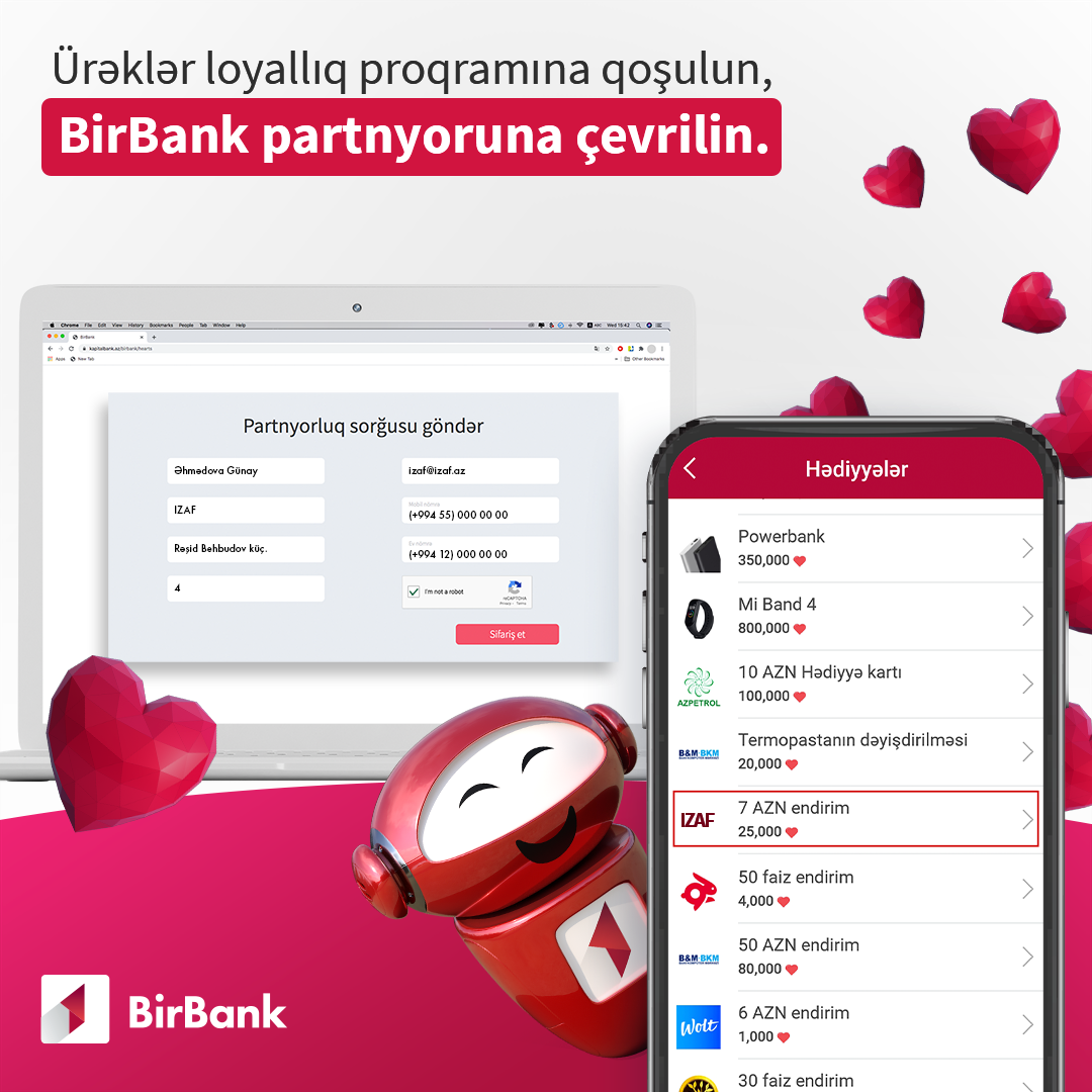 BirBank-ın “Ürəklər”inə qoşulmaq daha rahat oldu
