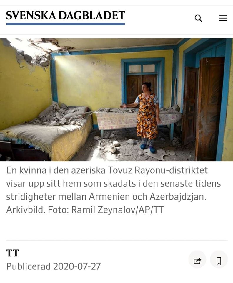İsveç mediası Ermənistanı ifşa edir