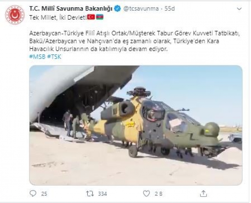 Türkiyənin Milli Müdafiə Nazirliyi birgə hərbi təlimlərə dair videomaterial yaydı
