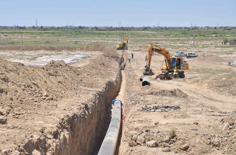 Neftçalaya çəkilən magistral su kəmərinin 50 faizi inşa edilib
