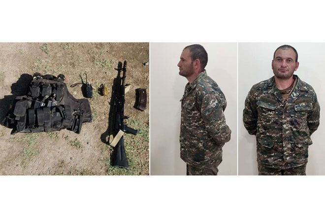 Erməni diversantın üzərindən götürülən silah və ləvazimatlar - FOTO