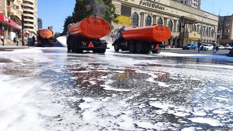 Paytaxt küçələri növbəti dəfə dezinfeksiya edilir