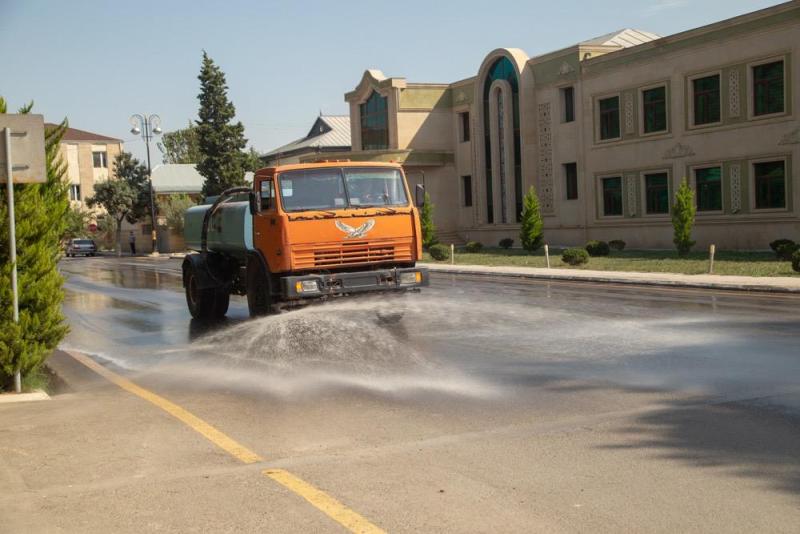 Salyanda dezinfeksiya işləri aparılır - FOTOLAR