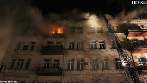 Bakıda yaşayış binasında baş verən yanğın söndürüldü