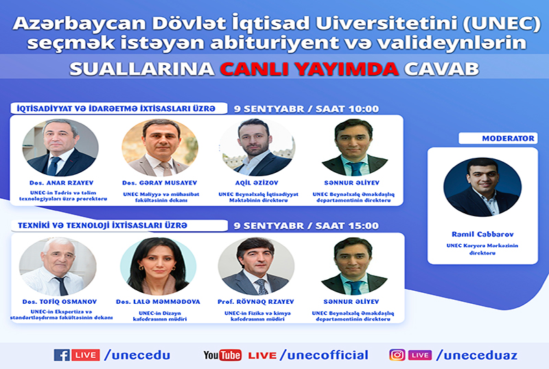UNEC-i seçmək istəyənlərə özəl canlı yayım: Bütün suallara cavab 