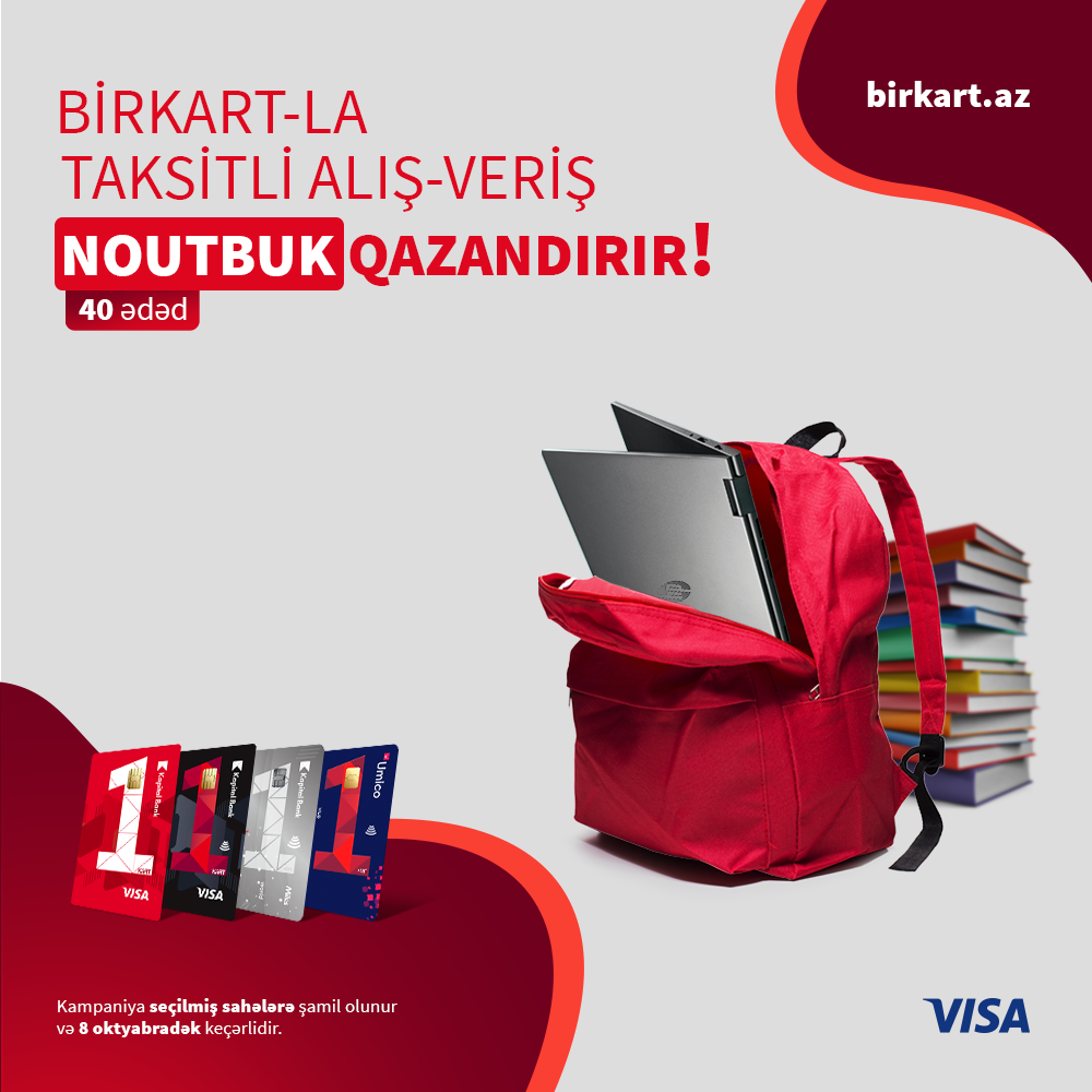 BirKart-la dərs ilinə hazırlaşın və noutbuk qazanın!  