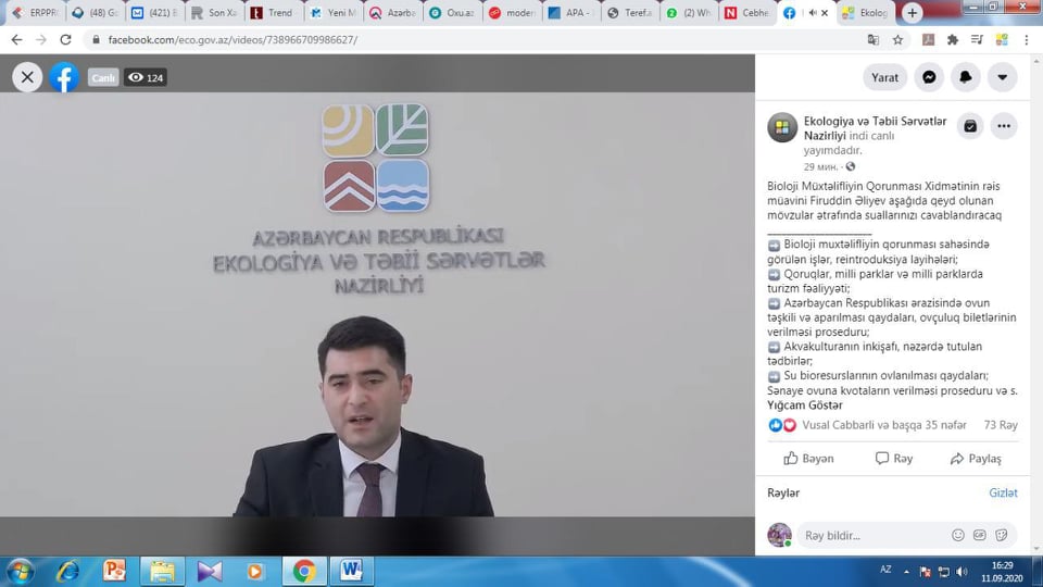 Canlı yayımda ekoloji məsələlər müzakirə olunur