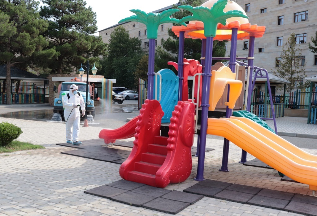 Naftalanda uşaq bağçasının fəaliyyətə başlaması ilə bağlı hazırlıq işləri görülür - FOTO  