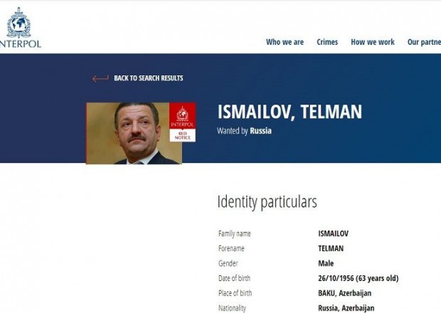 İnterpol Telman İsmayılovu axtarır
