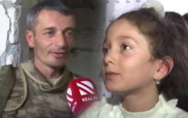 Ön cəbhədə döyüşən atadan 7 yaşlı Xədicəyə təbrik - VİDEO