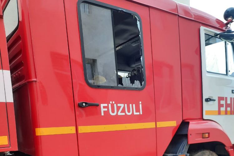 Ermənilərin Füzulidə yanğısöndürən maşınına atəş açdılar