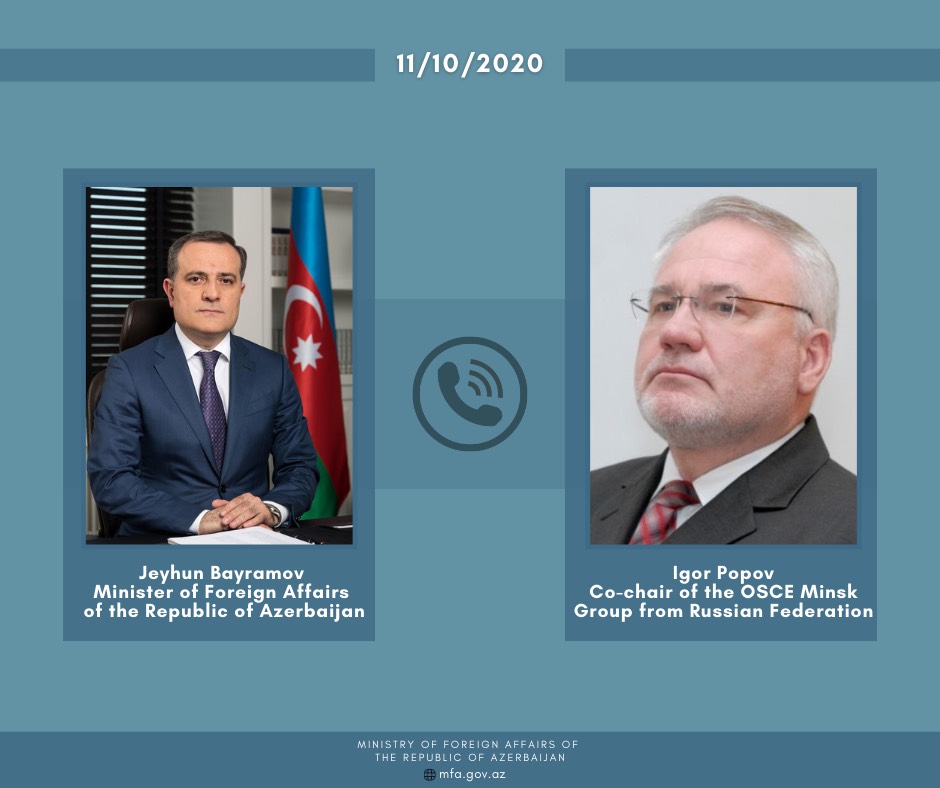 Ceyhun Bayramov ATƏT-in Minsk qrupunun rusiyalı həmsədri ilə danışdı