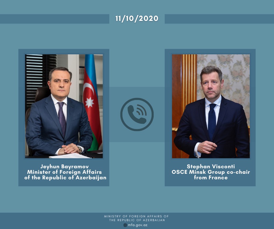 Azərbaycanlı nazir fransalı həmsədri Gəncəyə olan hücum barədə məlumatlandırdı