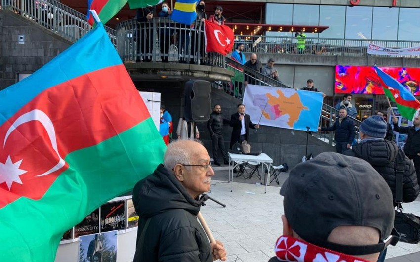 İsveç Krallığında erməni terroru əleyhinə aksiya keçirilib - FOTO