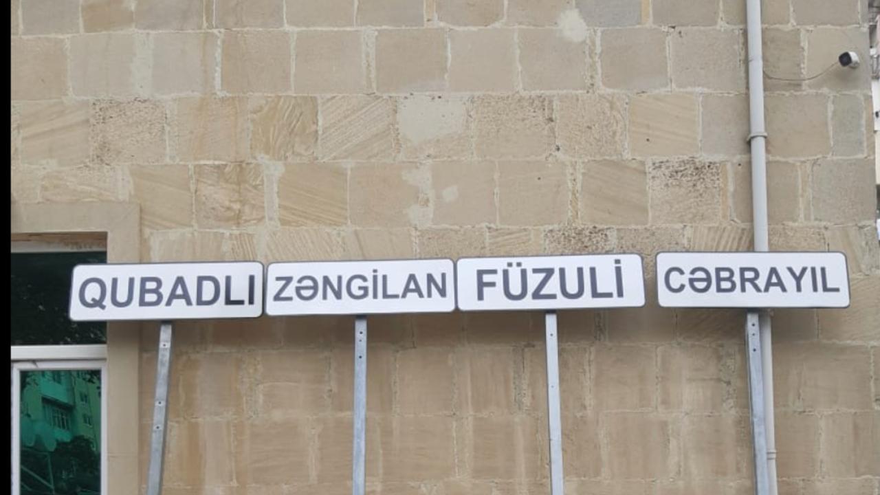 Yol polisi işğaldan azad olunmuş rayonlara nişan quraşdırmağa başlayır - FOTO