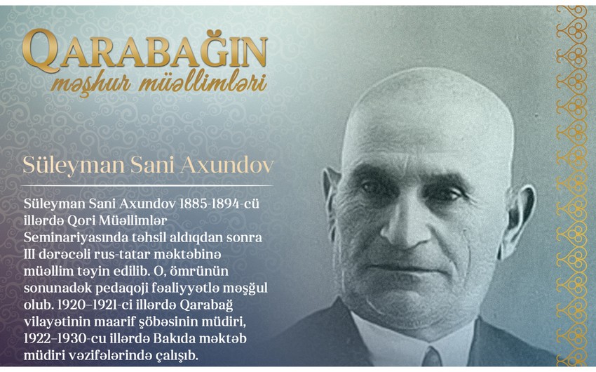 “Qarabağın məşhur müəllimləri” - Süleyman Sani Axundov