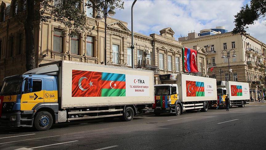 TİKA Azərbaycanın cəbhə bölgəsinə ərzaq yardımı göndərdi