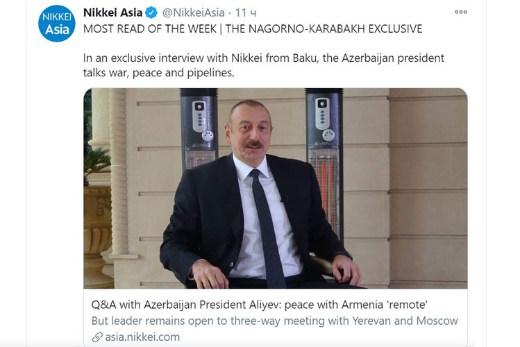 Prezidentin müsahibəsi ən çox oxunan məqalə oldu
