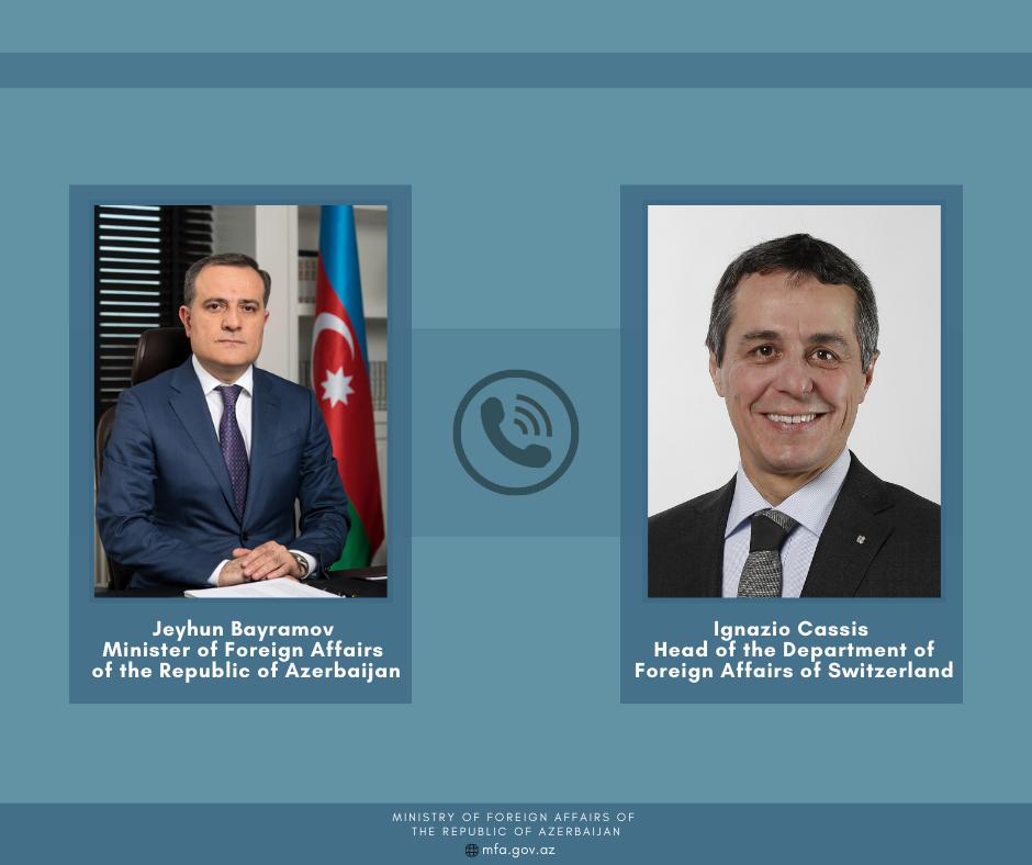 Ceyhun Bayramov isveçrəli həmkarı ilə danışdı