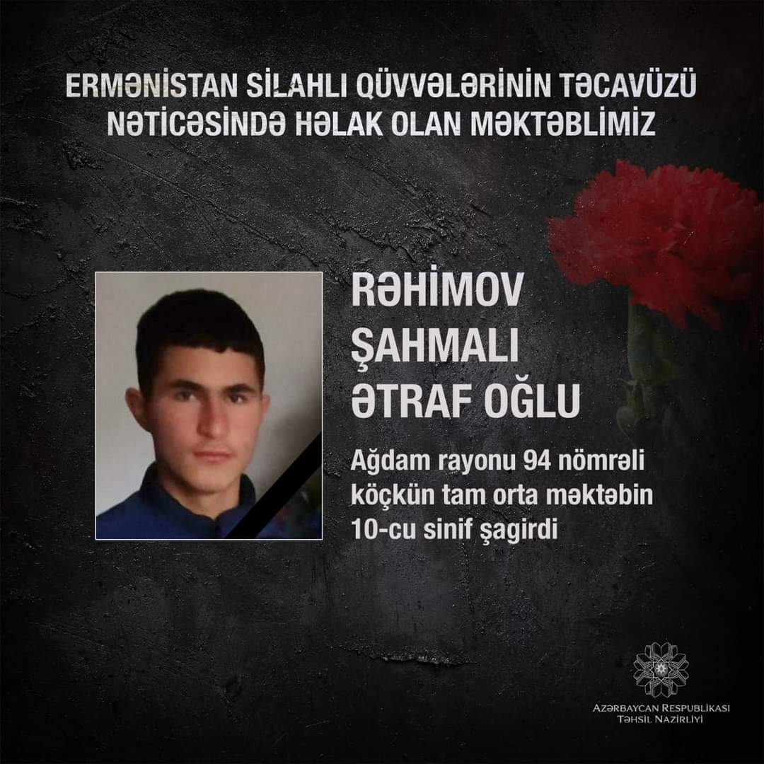 Təhsil Nazirliyindən ermənilərin öldürdüyü şagirdlə bağlı PAYLAŞIM