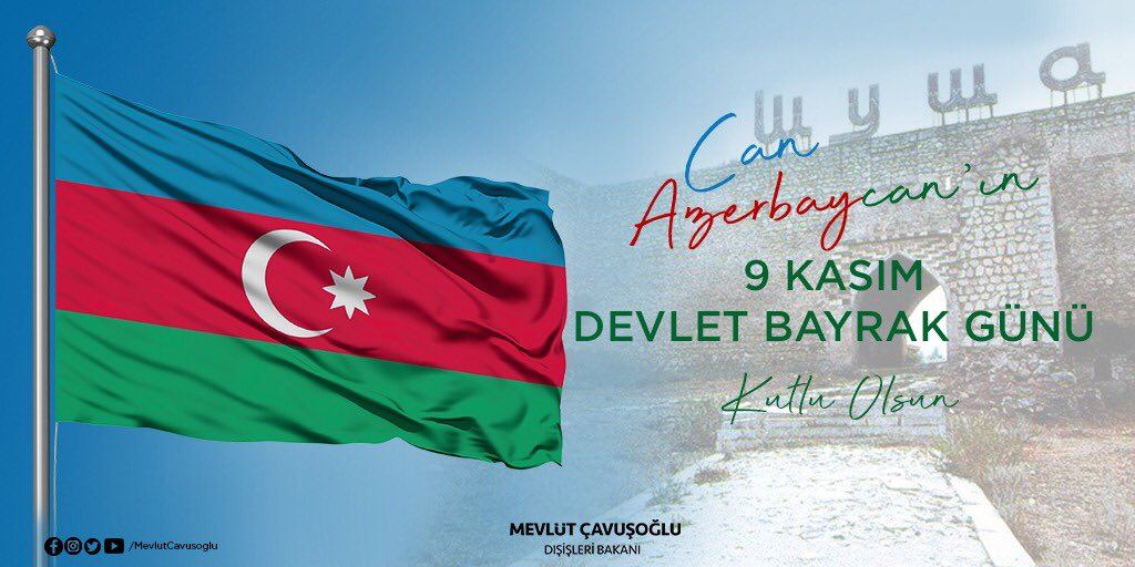 Çavuşoğlu Azərbaycanı Dövlət bayrağı günü münasibətilə təbrik etdi - FOTO