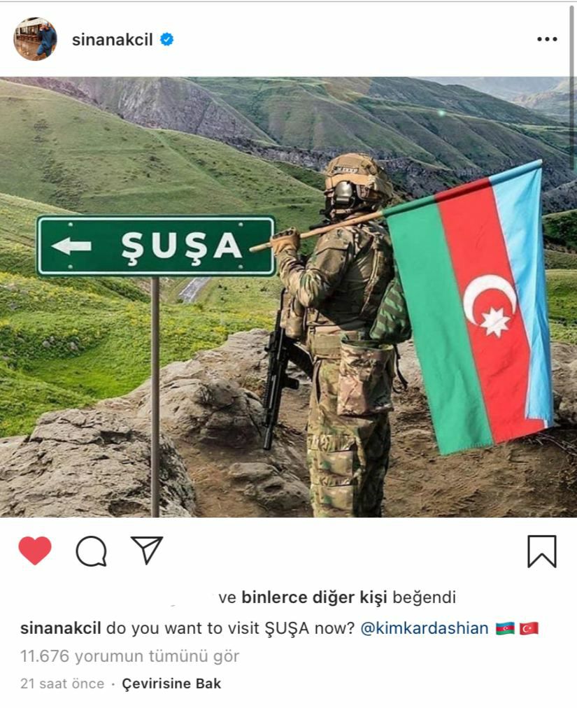 Məşhur müğənni Kim Kardaşyanı “Şuşa paylaşımı” ilə “iynələdi”