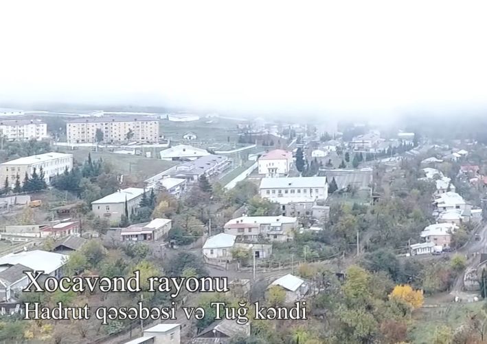 Hadrut qəsəbəsi və Tuğ kəndinin havadan görüntüsü - VİDEO