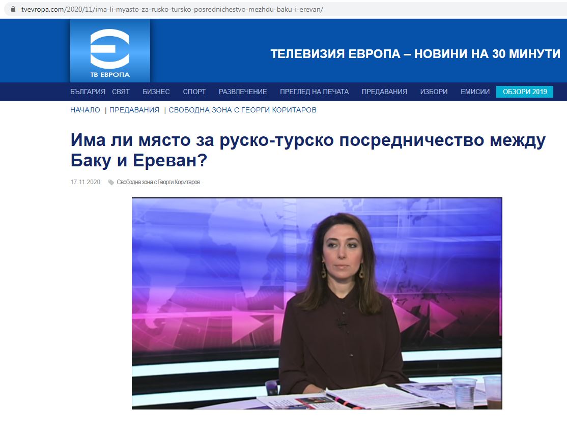 Səfir Bolqarıstan televiziyasında Ermənistanın hərbi cinayətlərindən danışdı