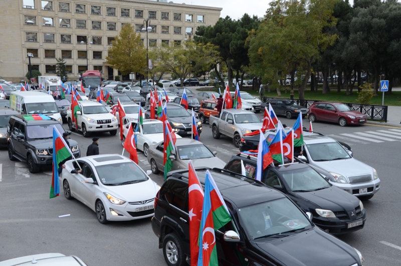Ağdamın işğaldan azad edilməsi münasibətilə Qələbə yürüşü keçirilib - FOTO