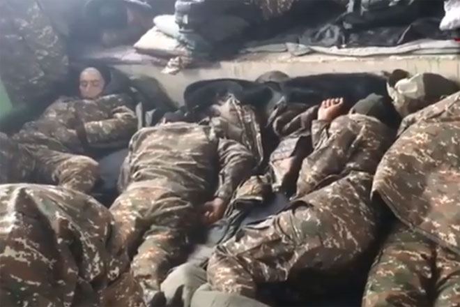 Ermənistan hərbçilərinin acınacaqlı vəziyyəti - VİDEO