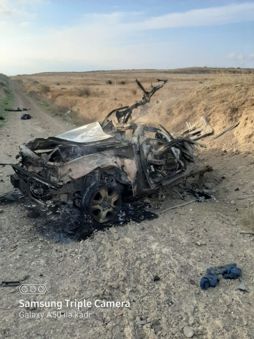 Füzulidə “Toyota” 2 ədəd tank əleyhinə minaya düşüb - RƏSMİ - FOTO