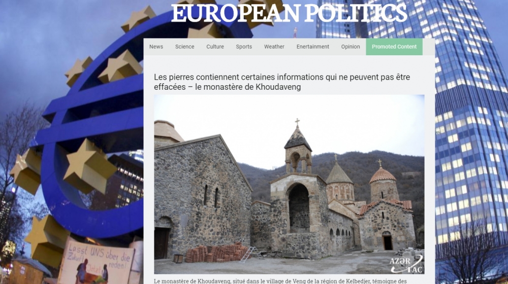 “Azərtac”ın Xudavənglə bağlı məqaləsi “EU Politics”də