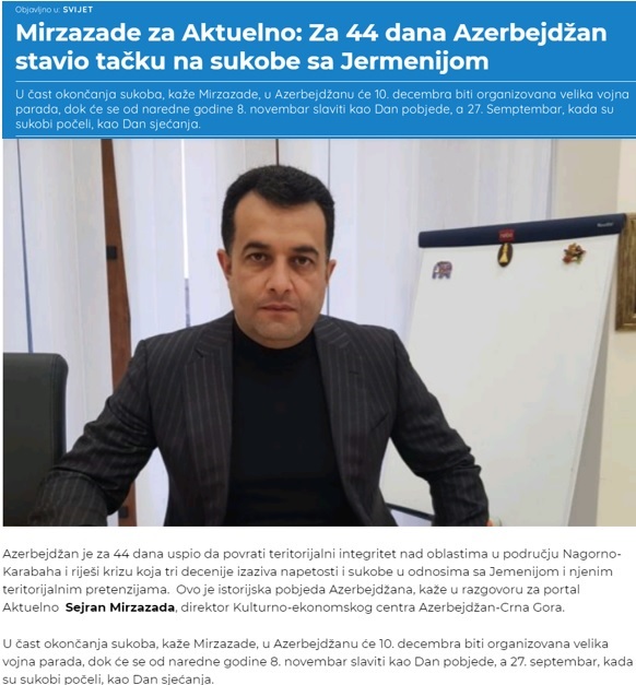 Serbiya mediası Azərbaycanda bayram əhval-ruhiyyəsinin hökm sürdüyünü yazıb