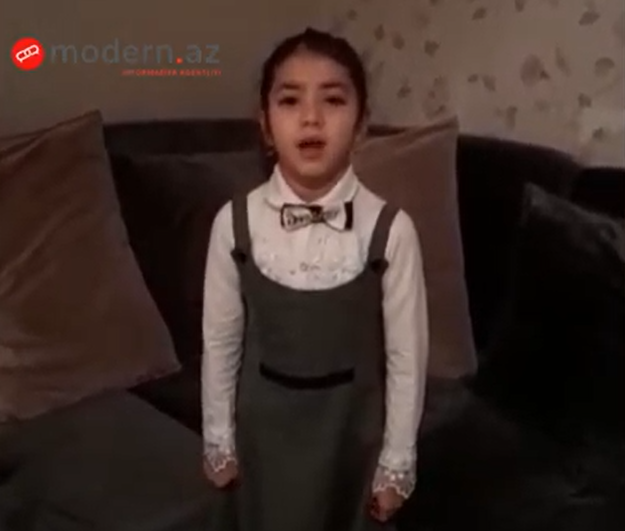 Məktəbli qız Heydər Əliyevi “Zəfər” şeiri ilə andı