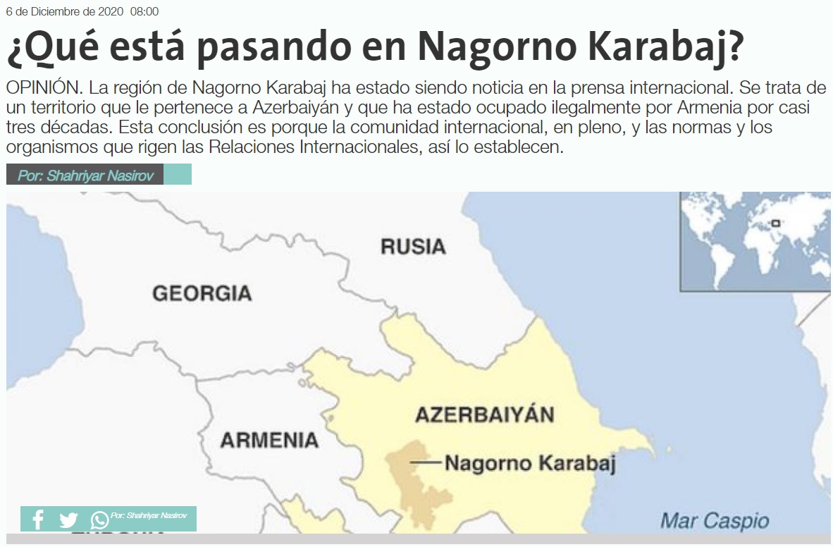 Argentina mediasında Dağlıq Qarabağ həqiqətlərindən bəhs edildi