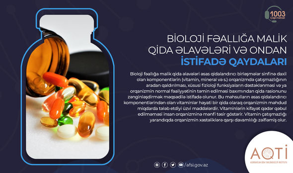 Bioloji fəallığa malik qida əlavələrindən istifadə qaydaları - FOTO