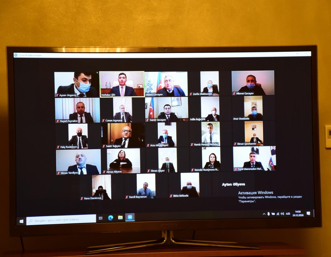 Naftalanda videokonfrans keçirilib - FOTOLAR