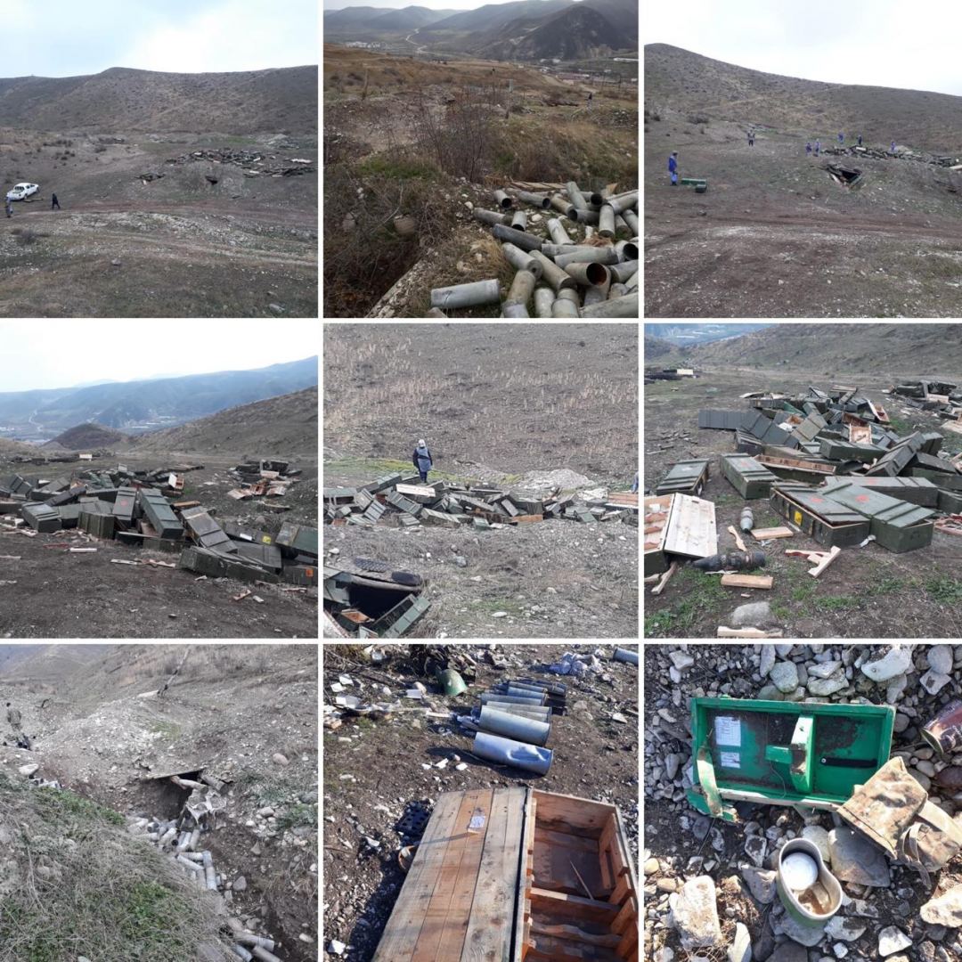 Suqovuşanda keçmiş erməni postunda ağ fosfor bombaları tapıldı - FOTOLAR