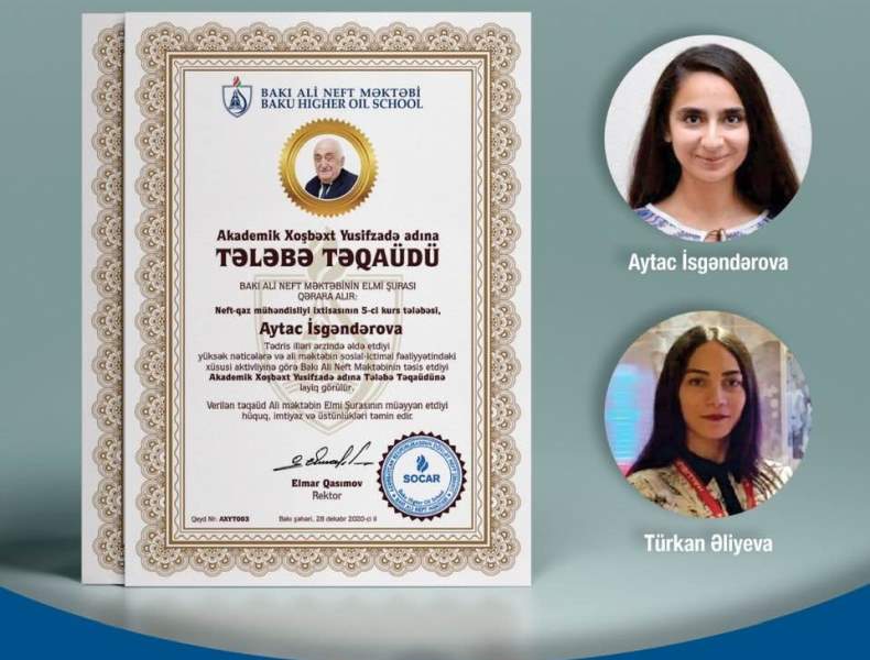 Daha 2 tələbə akademik Xoşbəxt Yusifzadə adına təqaüdə layiq görüldü