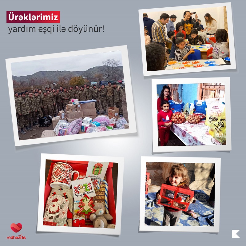 Xeyriyyəçiliklə məşğul olan “Qırmızı ürəklər” bayram ərəfəsində şəhid övladlarını sevindirdi  